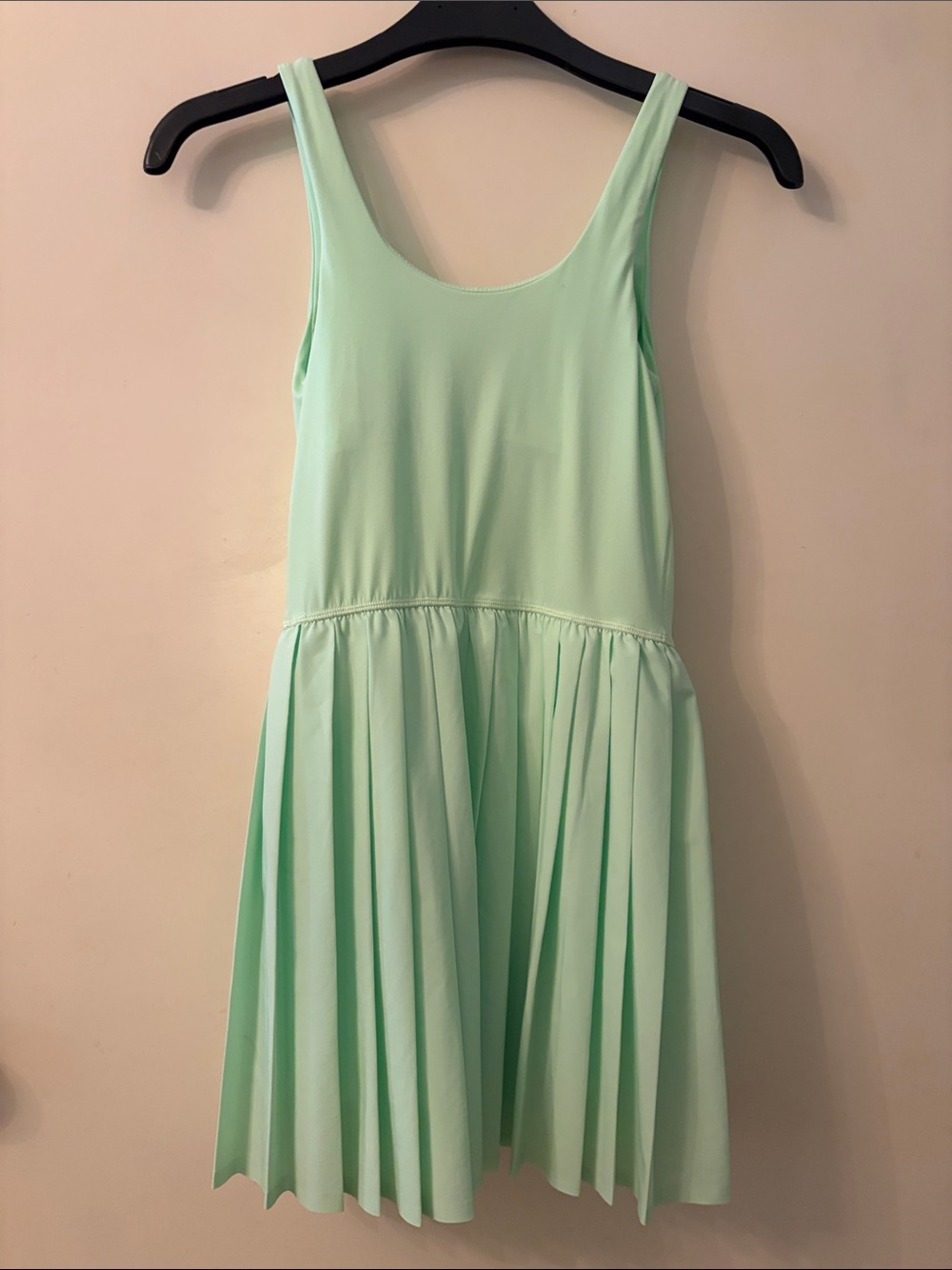 Neon Mint Green Pleated Skater dress - Picture 4 of 7